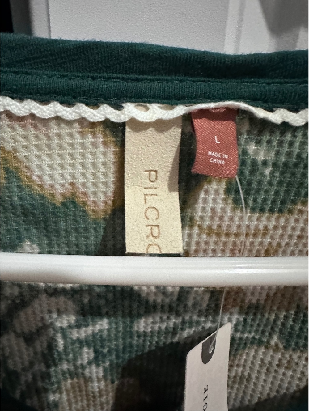 Anthropologie Pilcro Floral Waffle Knit Henley Top NWT Size Large - Picture 4 of 9